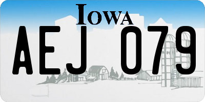 IA license plate AEJ079