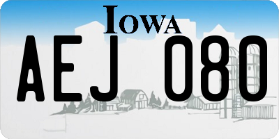 IA license plate AEJ080