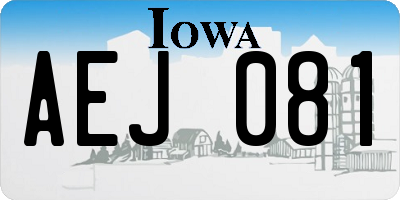IA license plate AEJ081