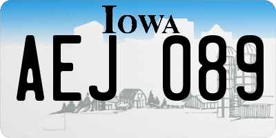 IA license plate AEJ089