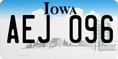IA license plate AEJ096