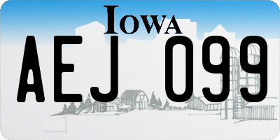 IA license plate AEJ099