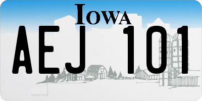 IA license plate AEJ101