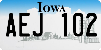 IA license plate AEJ102