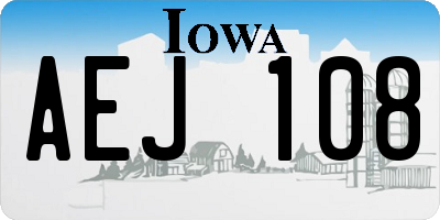 IA license plate AEJ108