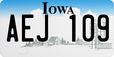 IA license plate AEJ109