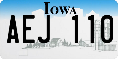 IA license plate AEJ110