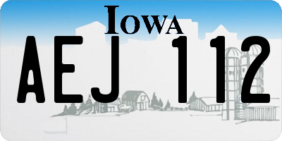 IA license plate AEJ112