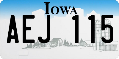 IA license plate AEJ115
