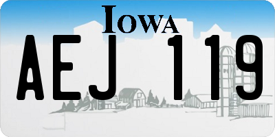 IA license plate AEJ119