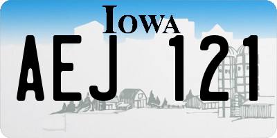IA license plate AEJ121