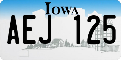 IA license plate AEJ125