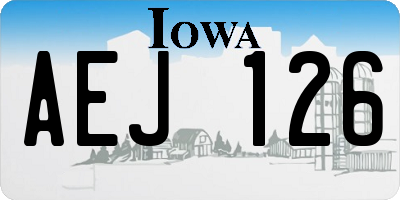 IA license plate AEJ126