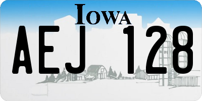 IA license plate AEJ128