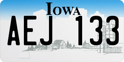 IA license plate AEJ133