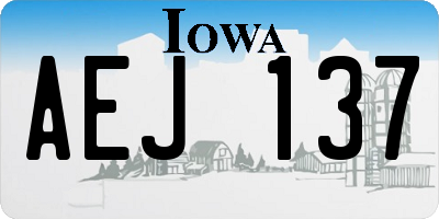 IA license plate AEJ137