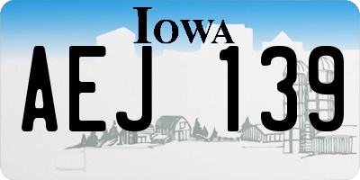 IA license plate AEJ139