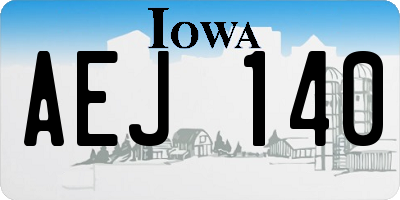 IA license plate AEJ140