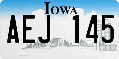 IA license plate AEJ145