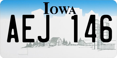 IA license plate AEJ146