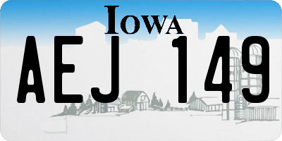 IA license plate AEJ149