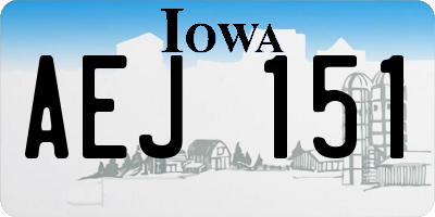 IA license plate AEJ151