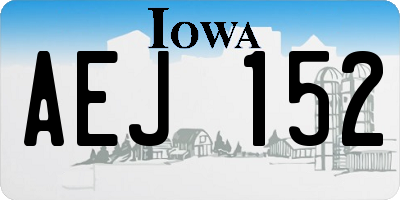 IA license plate AEJ152