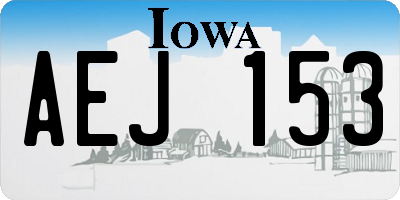 IA license plate AEJ153