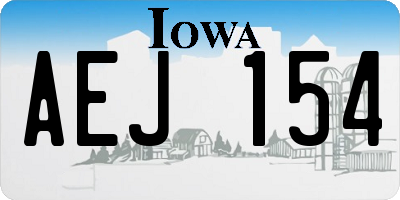 IA license plate AEJ154
