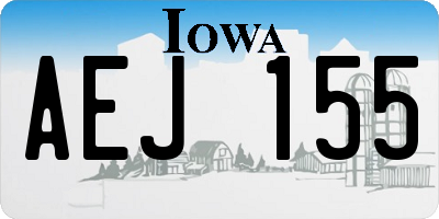 IA license plate AEJ155