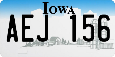 IA license plate AEJ156