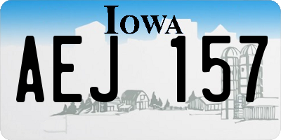 IA license plate AEJ157