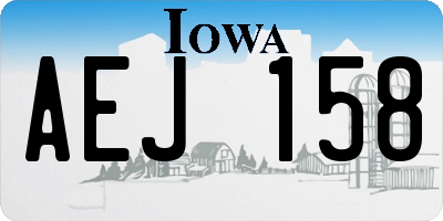 IA license plate AEJ158