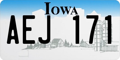 IA license plate AEJ171