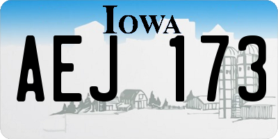 IA license plate AEJ173