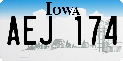 IA license plate AEJ174