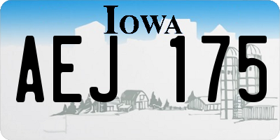 IA license plate AEJ175