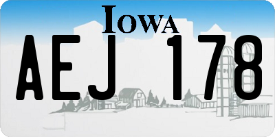 IA license plate AEJ178