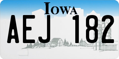 IA license plate AEJ182