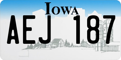 IA license plate AEJ187
