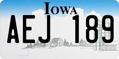 IA license plate AEJ189