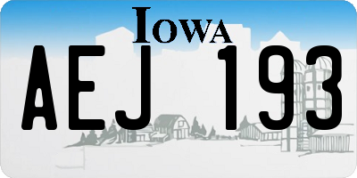 IA license plate AEJ193