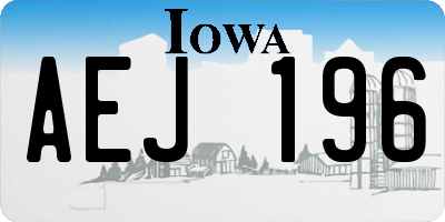 IA license plate AEJ196