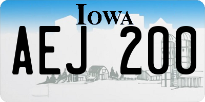 IA license plate AEJ200