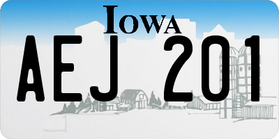 IA license plate AEJ201
