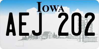 IA license plate AEJ202