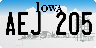 IA license plate AEJ205