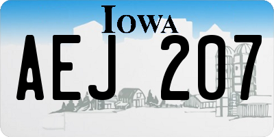 IA license plate AEJ207