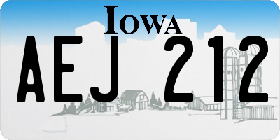 IA license plate AEJ212