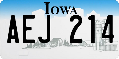 IA license plate AEJ214